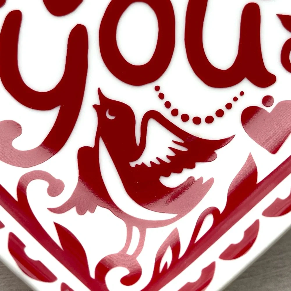 CRATE & BARREL KATE FORRESTER “I CHOOSE YOU” Ceramic Heart Plate VALENTINES DAY
